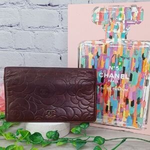 Chanel Camellia Embossed Lambskin Wallet